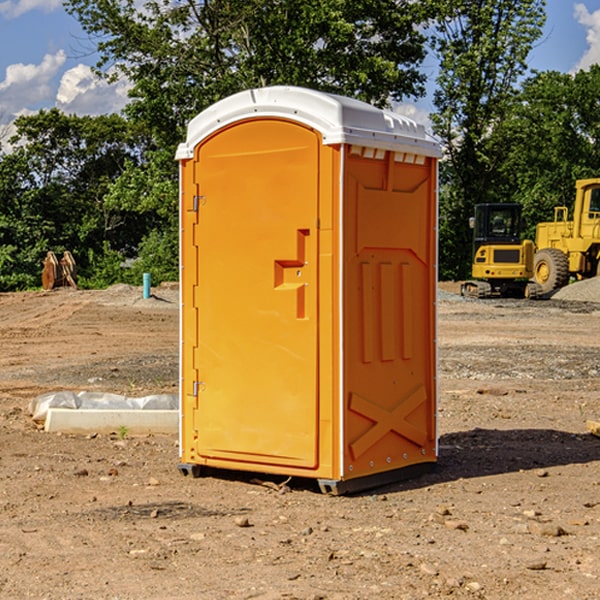 can i customize the exterior of the porta potties with my event logo or branding in Flora